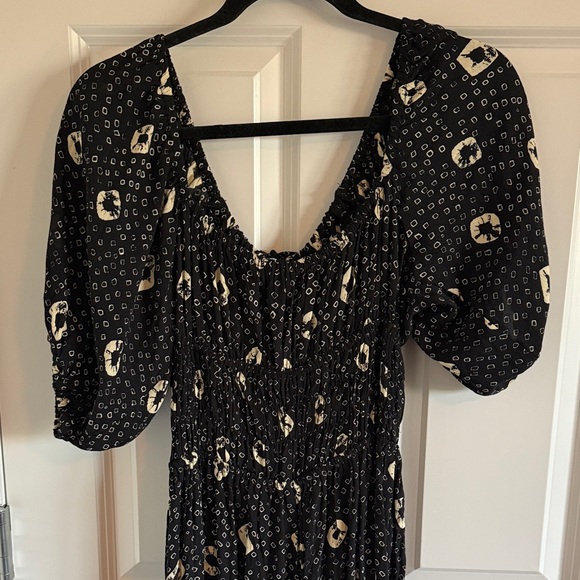 NWT Anthropologie Lusana Geometric Smocked Romper Size 6 Ties at the ankles - Picture 7 of 7